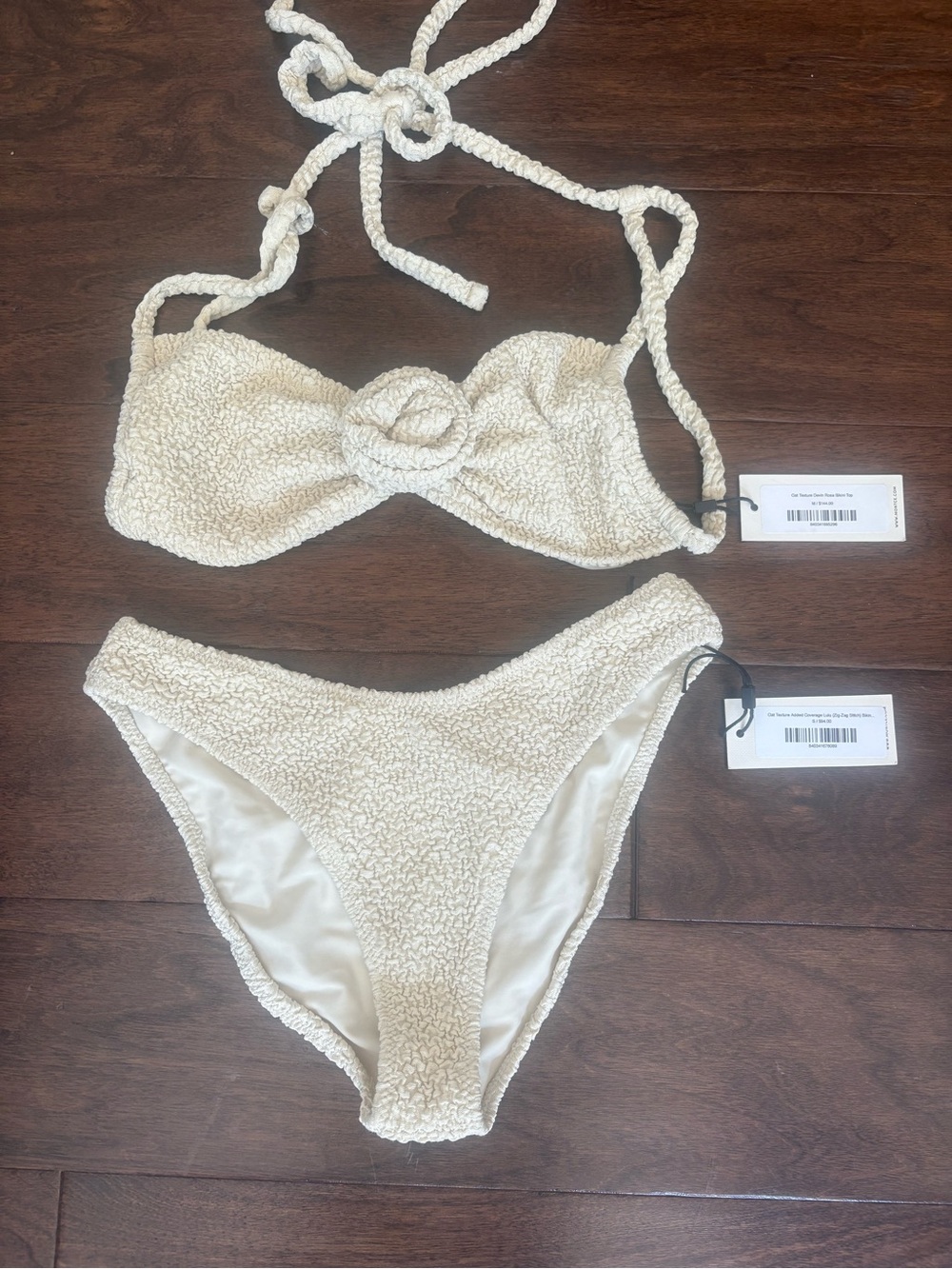 Montce Oat Texture Devin Rosa Bikini Top and Lulu Zig Zag Bottoms